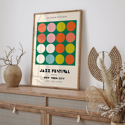 Jazz Festival NYC Poster – Central Park Vintage Wall Art
