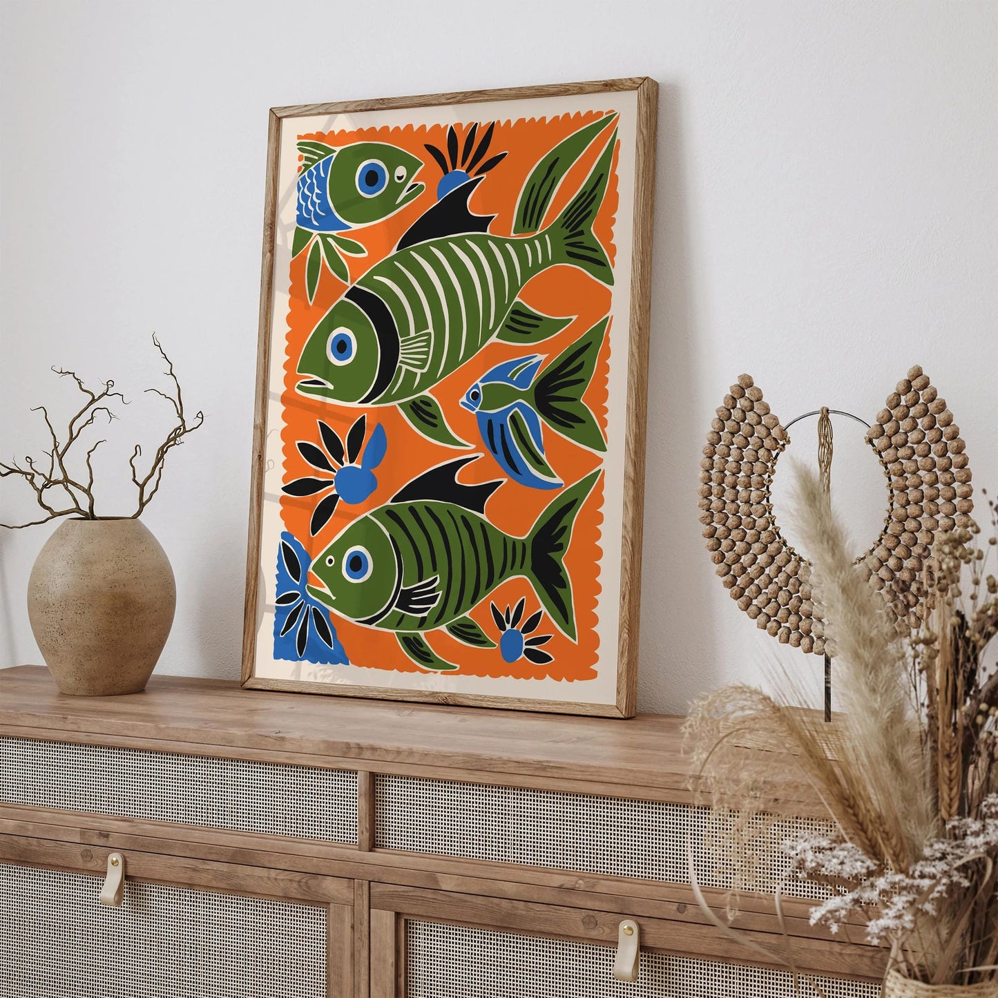 Retro Cut Outs Fish Art Print