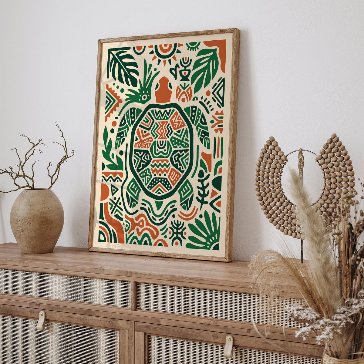 Boho Turtle Art Poster