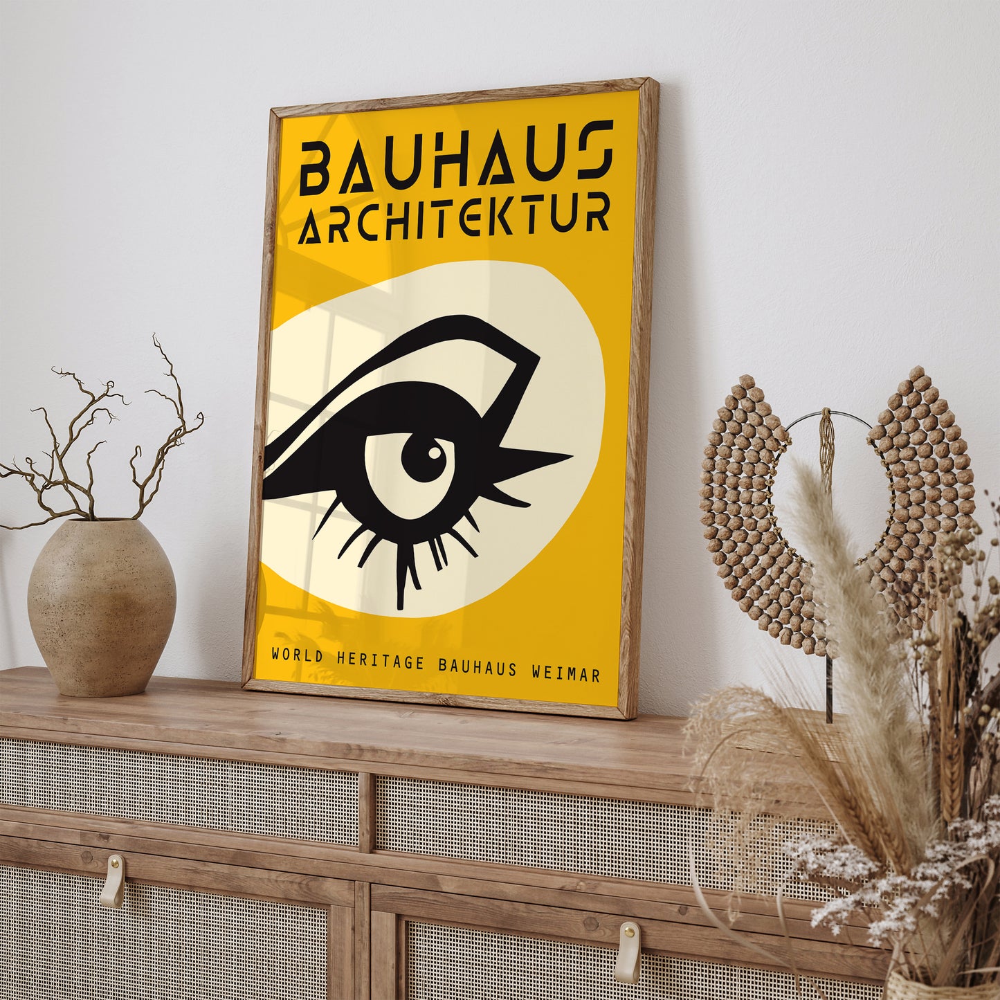 Yellow Bauhaus Eye Art Print 2024