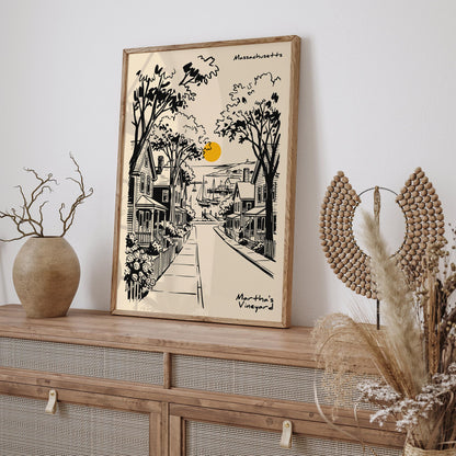 Martha's Vineyard Massachusetts Travel Poster