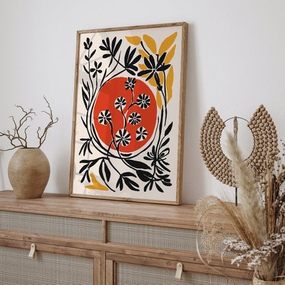 Retro Nature Art Print in Matisse Style