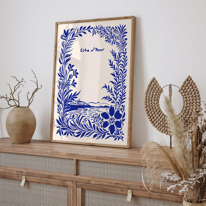 Cote d Azur Blue Travel Poster 2025