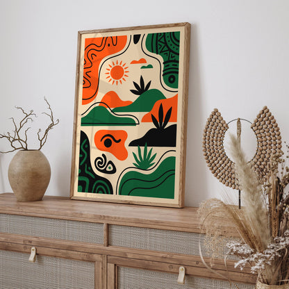 Vibrant Abstract Landscape Art Poster
