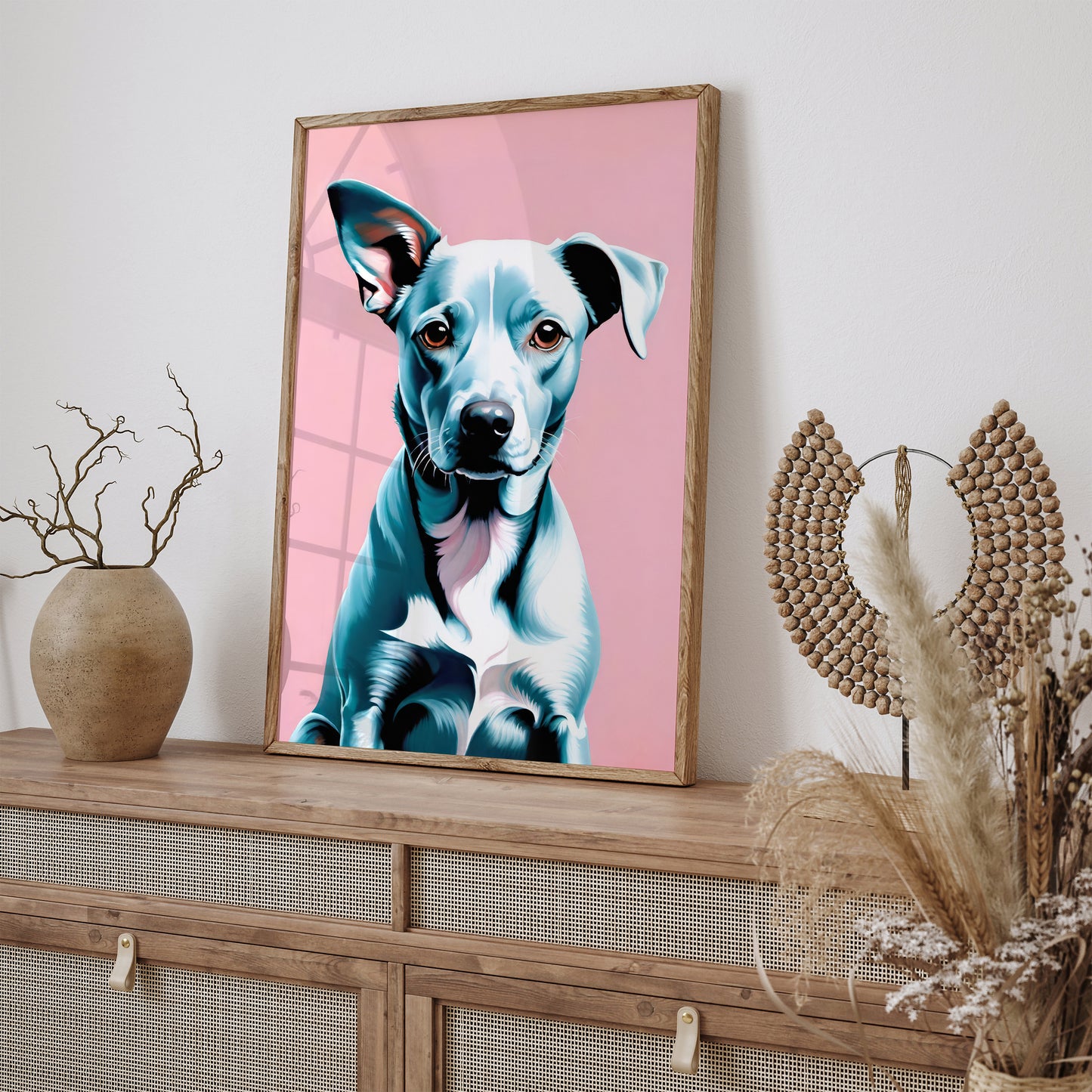 Cute Little Dog Pink Poster