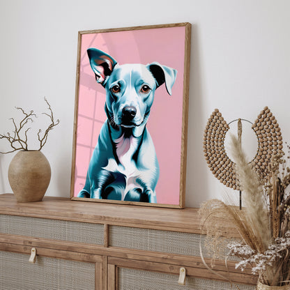 Cute Little Dog Pink Poster