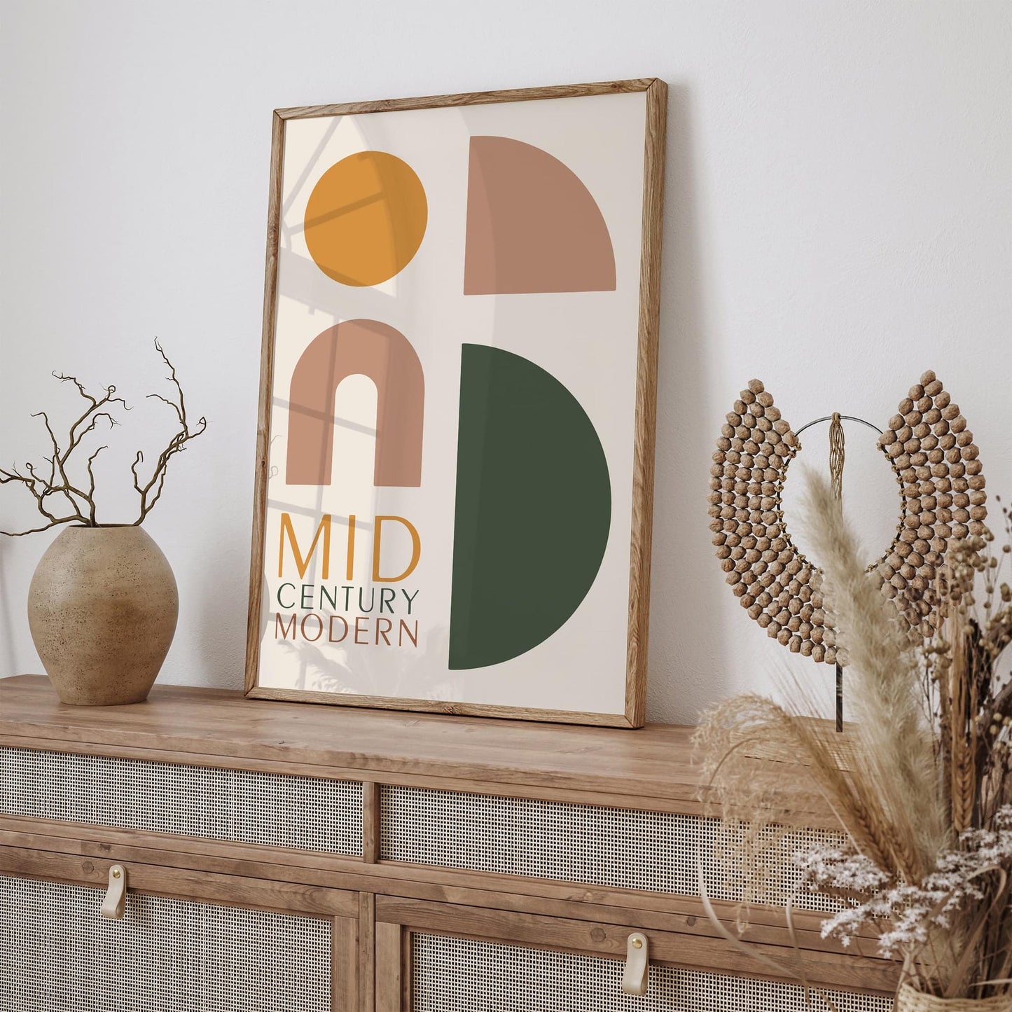 Mid Century Modern Geometric Art Print 2025