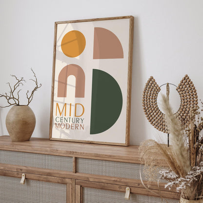 Mid Century Modern Geometric Art Print 2025