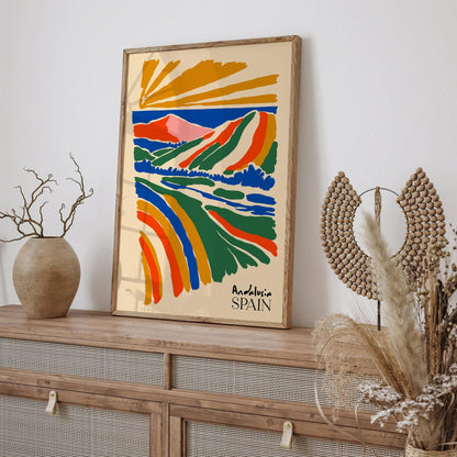 Colorful Andalusia Spain Travel Poster