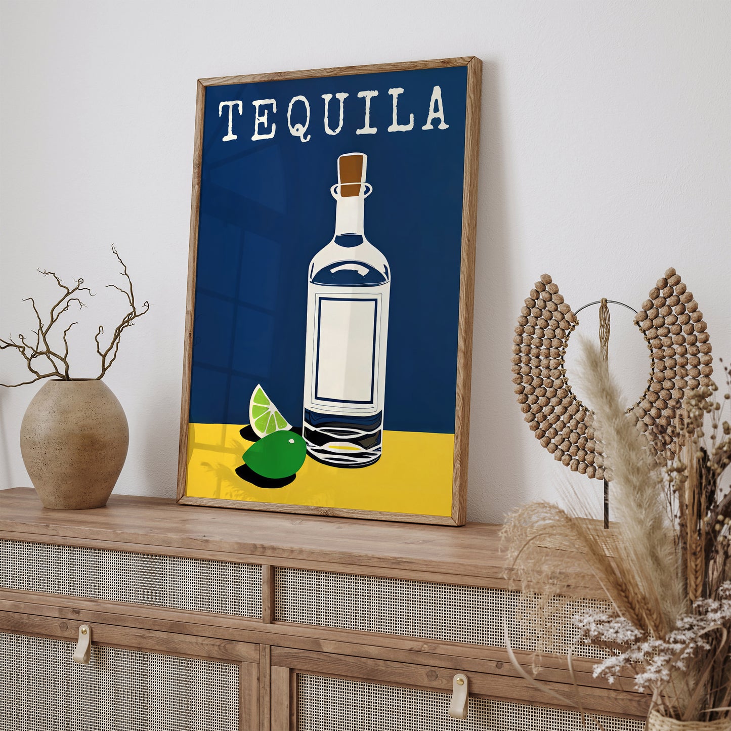 Retro Tequila Bottle Poster