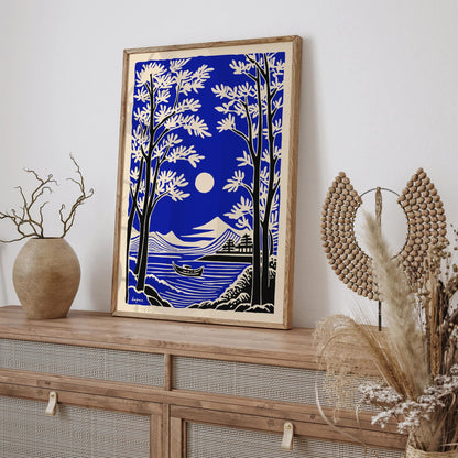 Mount Fuji Japan Blue Art Print