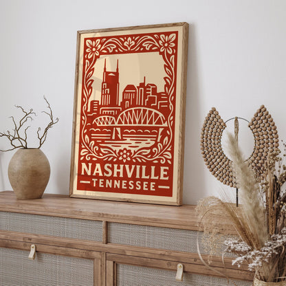 Nashville Tennessee Poster - Travel Cityscape Wall Art