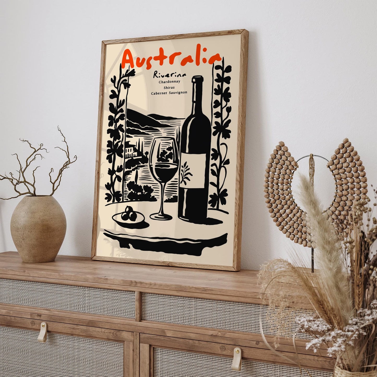 Australia Wine Collection Travel Poster