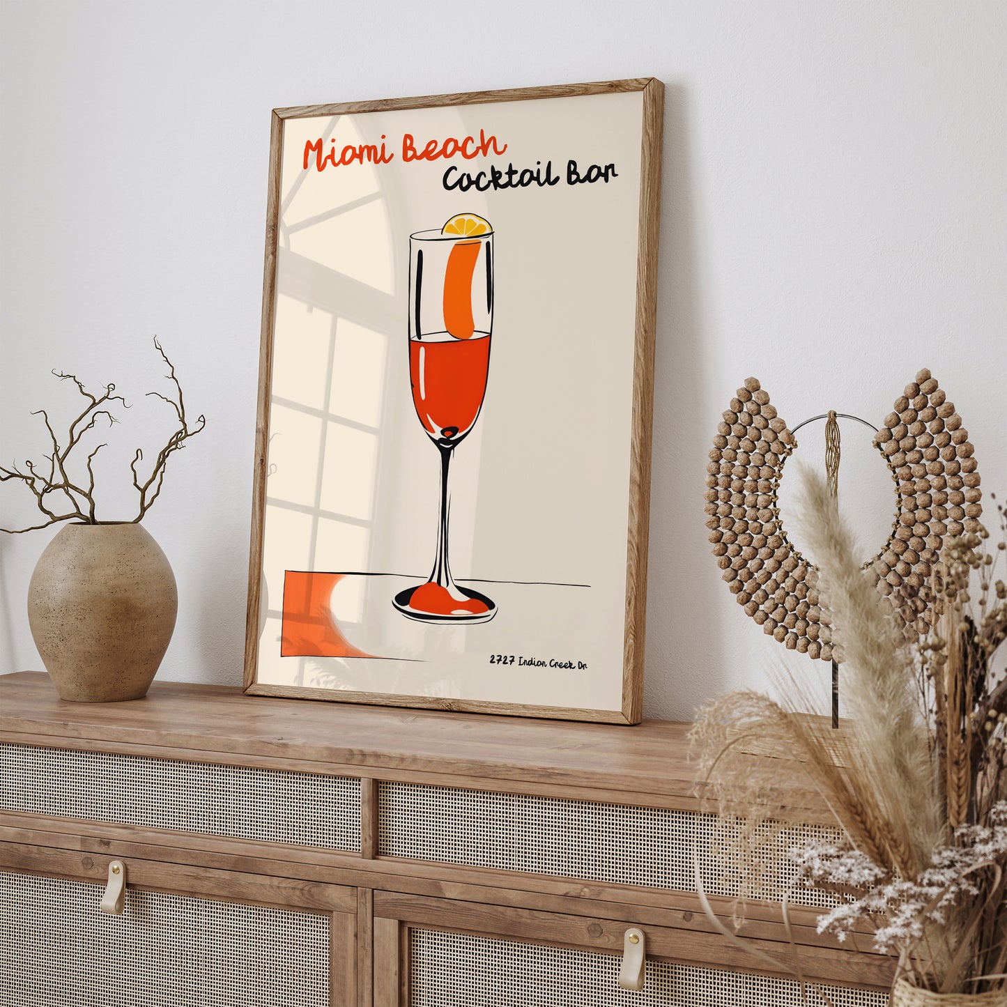 Miami Beach Cocktail Bar Drink Poster