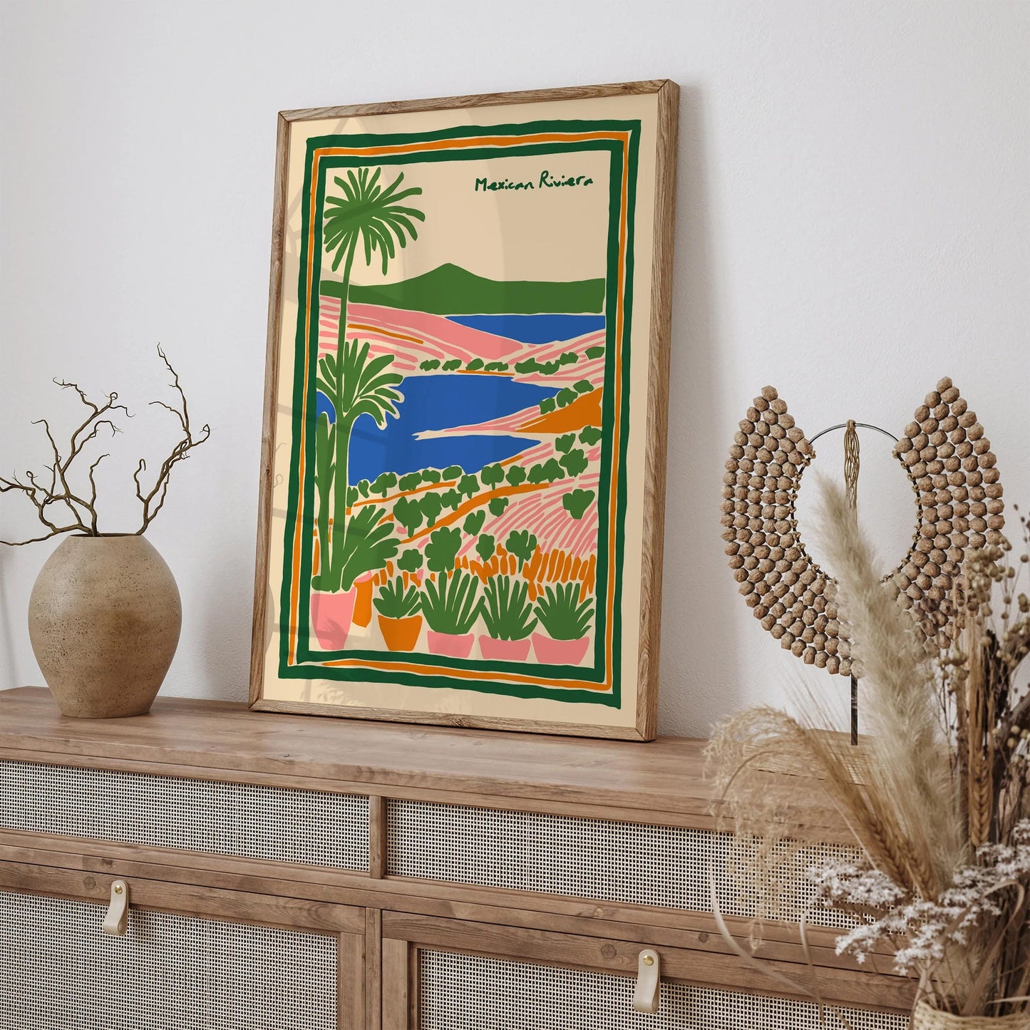 Mexican Riviera Colorful Bohemian Scenic Poster