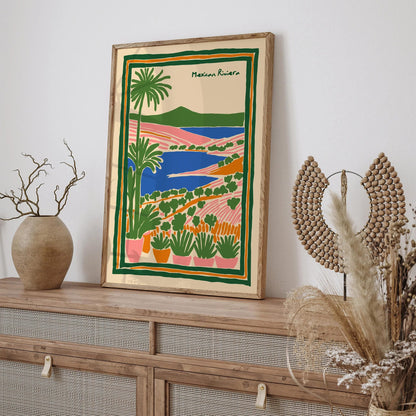Mexican Riviera Colorful Bohemian Scenic Poster