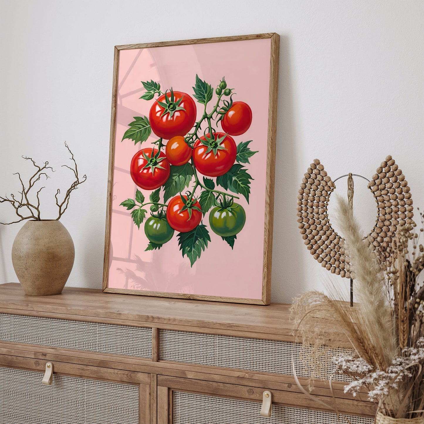 Red Tomatoes Pink Art Print