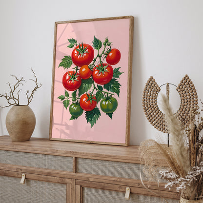 Red Tomatoes Pink Art Print