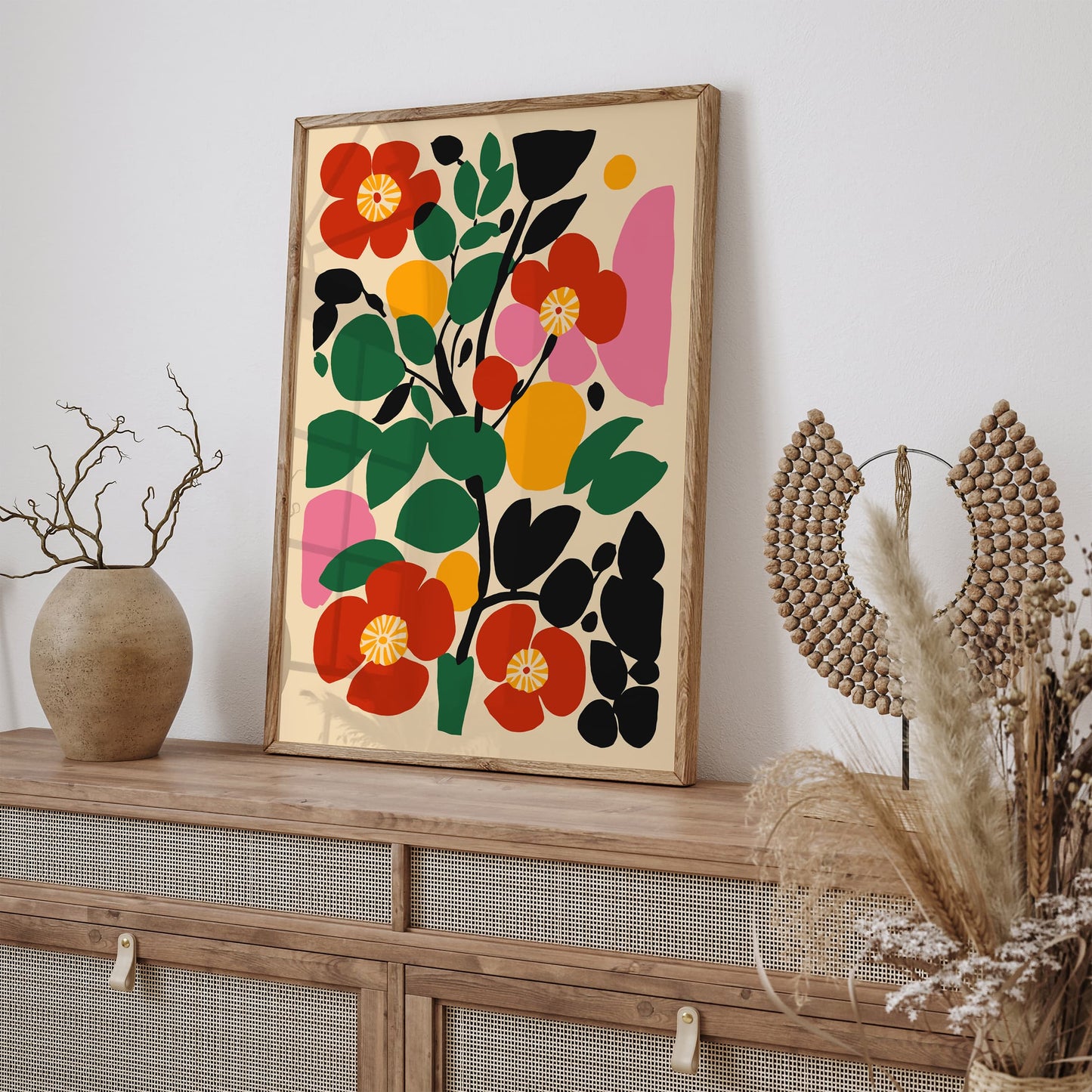 Cut Outs Abstract Colorful Floral Art Print