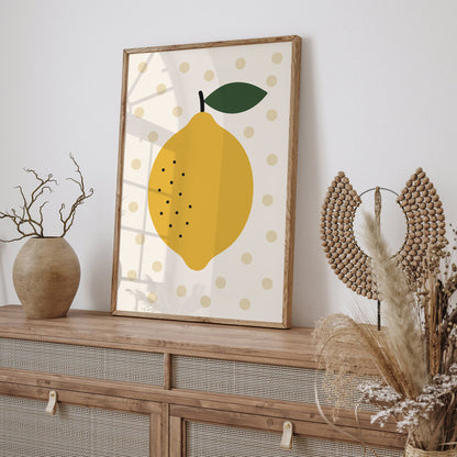 Big Lemon Scandinavian Minimalist Kitchen Wall Art Print
