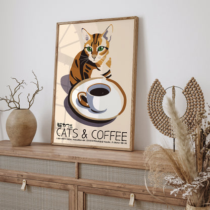 Cats & Coffee Tokyo Cafe Poster