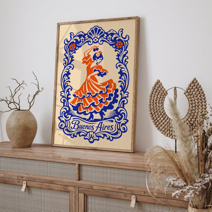 Buenos Aires Flamenco Dance Print - Argentina Wall Art