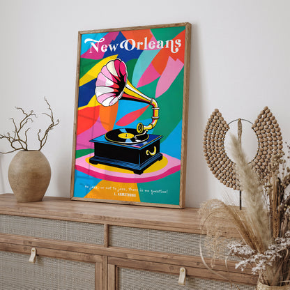 Colorful New Orleans Music Poster
