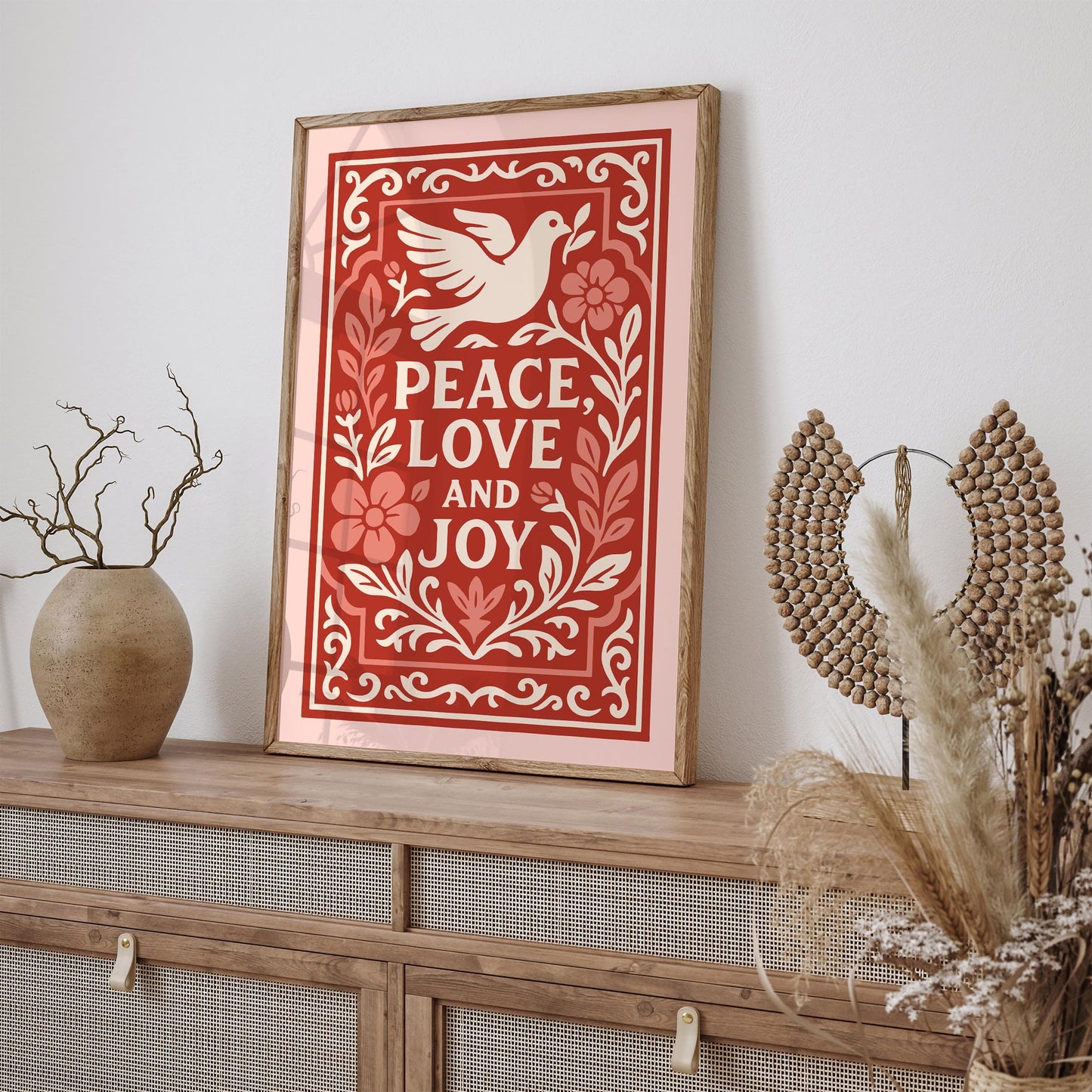 Peace Love Joy Poster - Inspirational Quote Wall Art