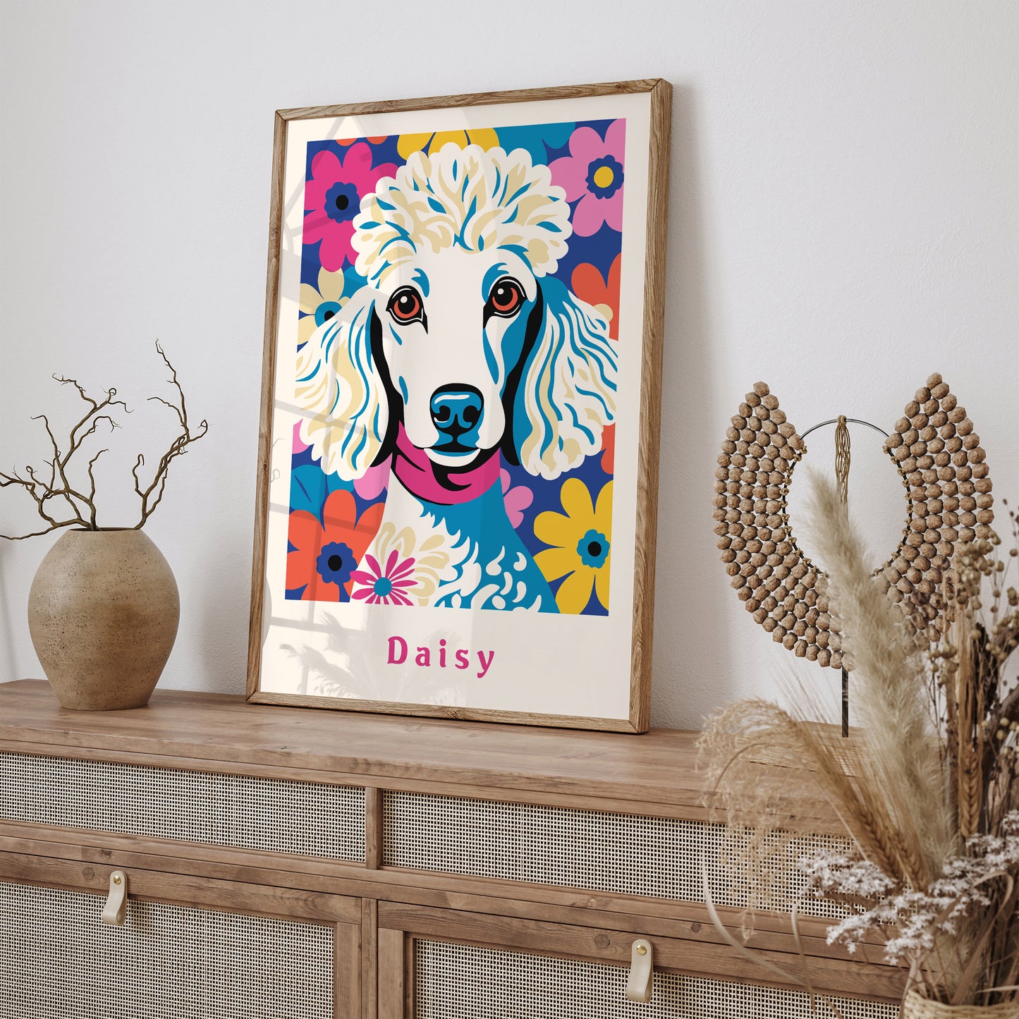 Daisy Cute Poodle Dog Art Print