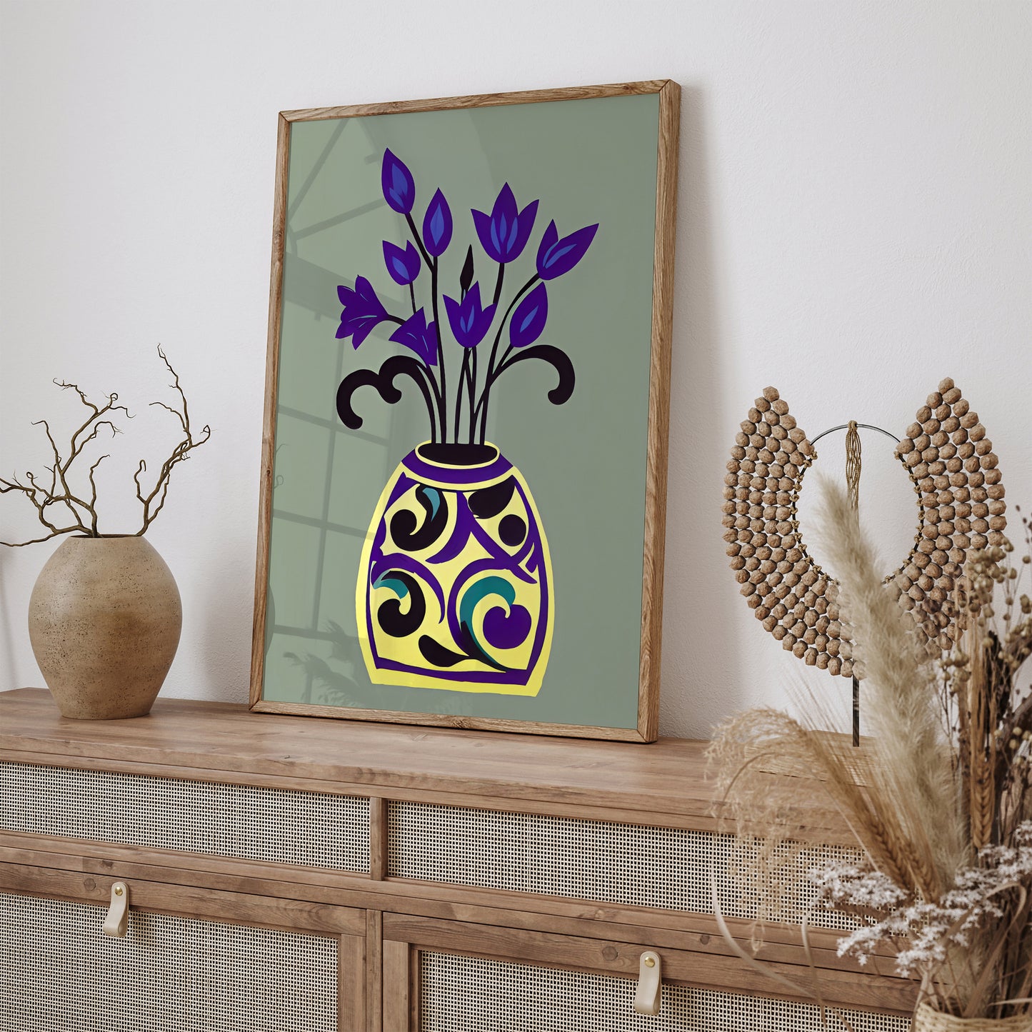 Floral MCM Bouquet Wall Art Print