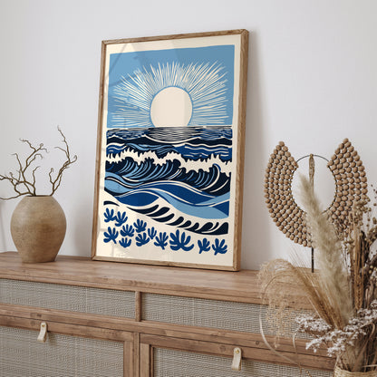 California Sunset in Blue Art Print