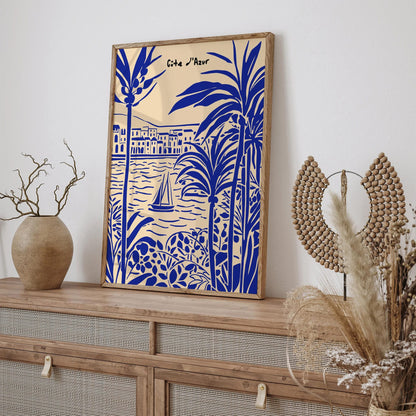 Cote d Azur French Riviera Blue Poster 2025
