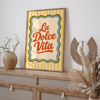 Retro La Dolce Vita Quote Poster