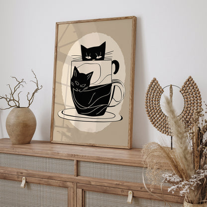 Cat Coffee Lover - Kitchen Wall Art