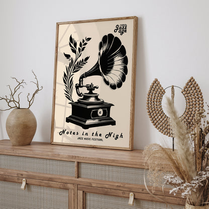 Vintage Gramophone Music Poster