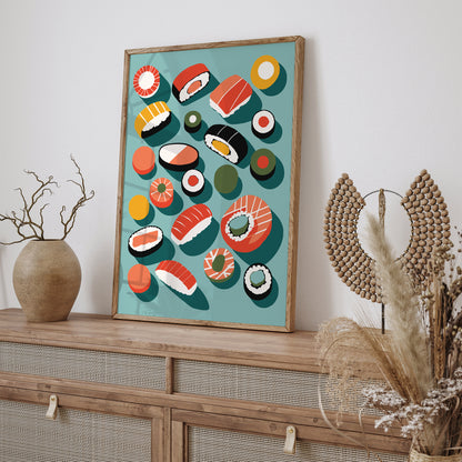 Colorful Sushi Kitchen Art Print