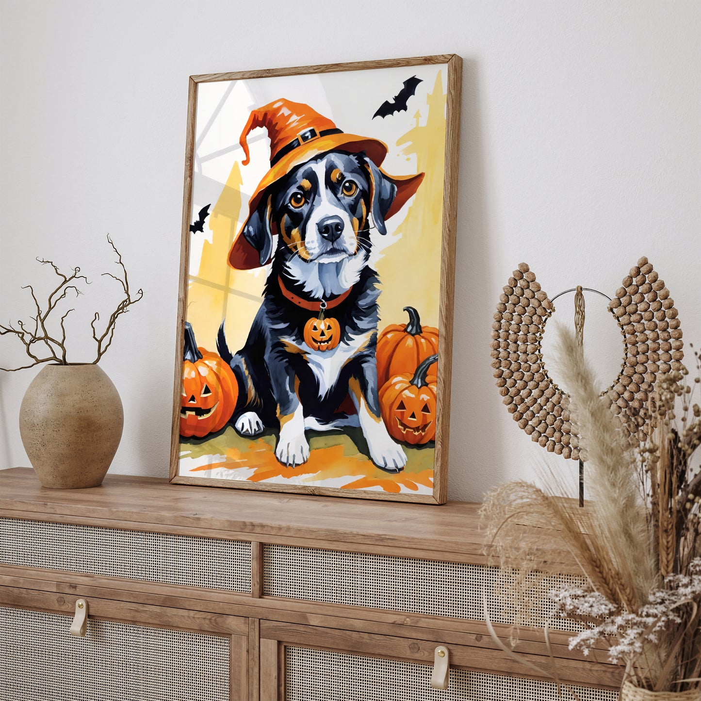 Halloween Time Funny Dog Art Print