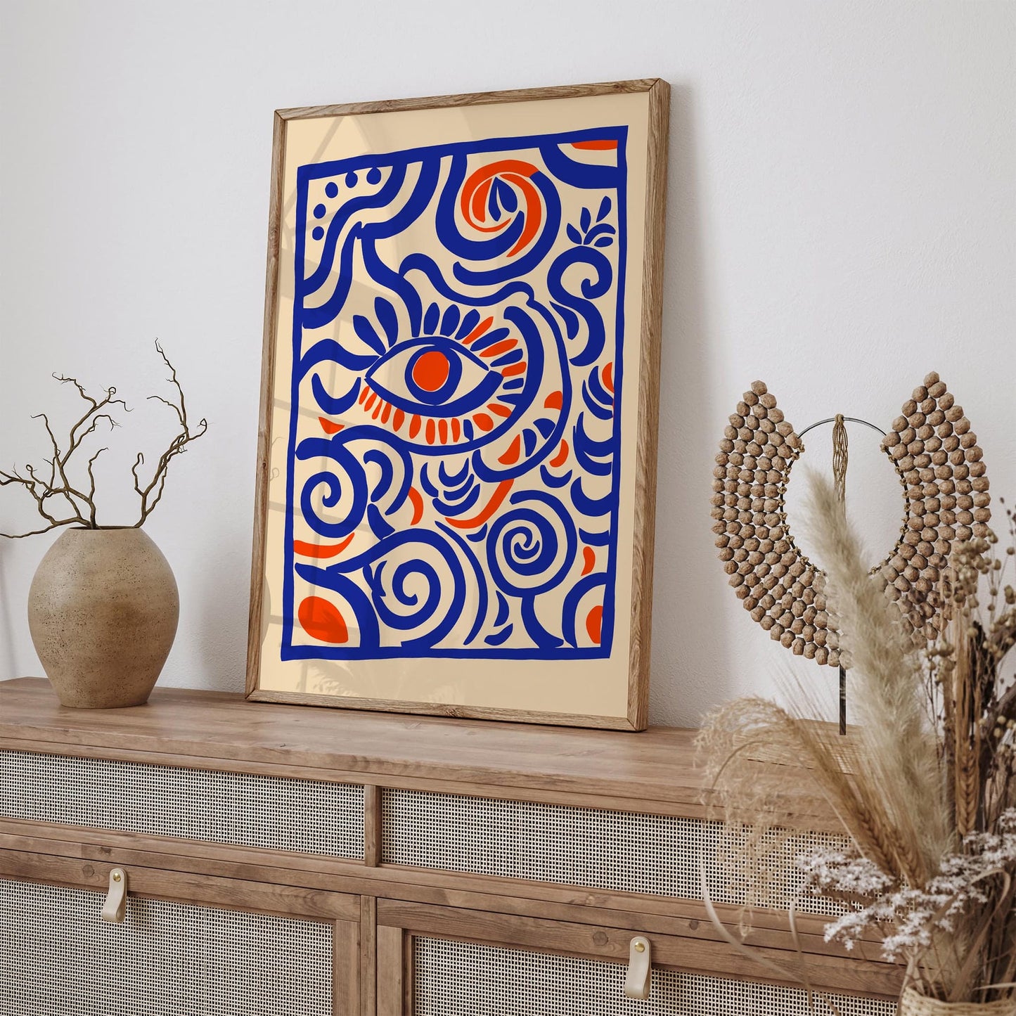 Abstract Blue Eye Print Bohemian Home Decor