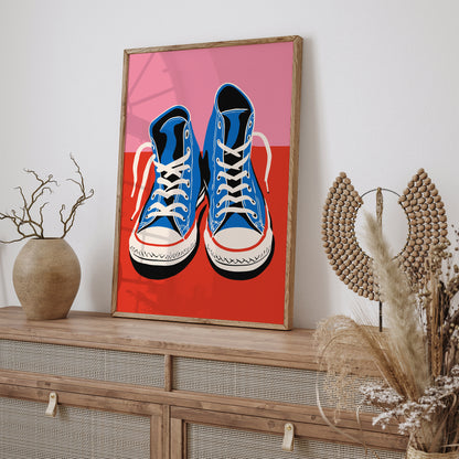 Pink & Red All-Star Shoes Art Print 2024