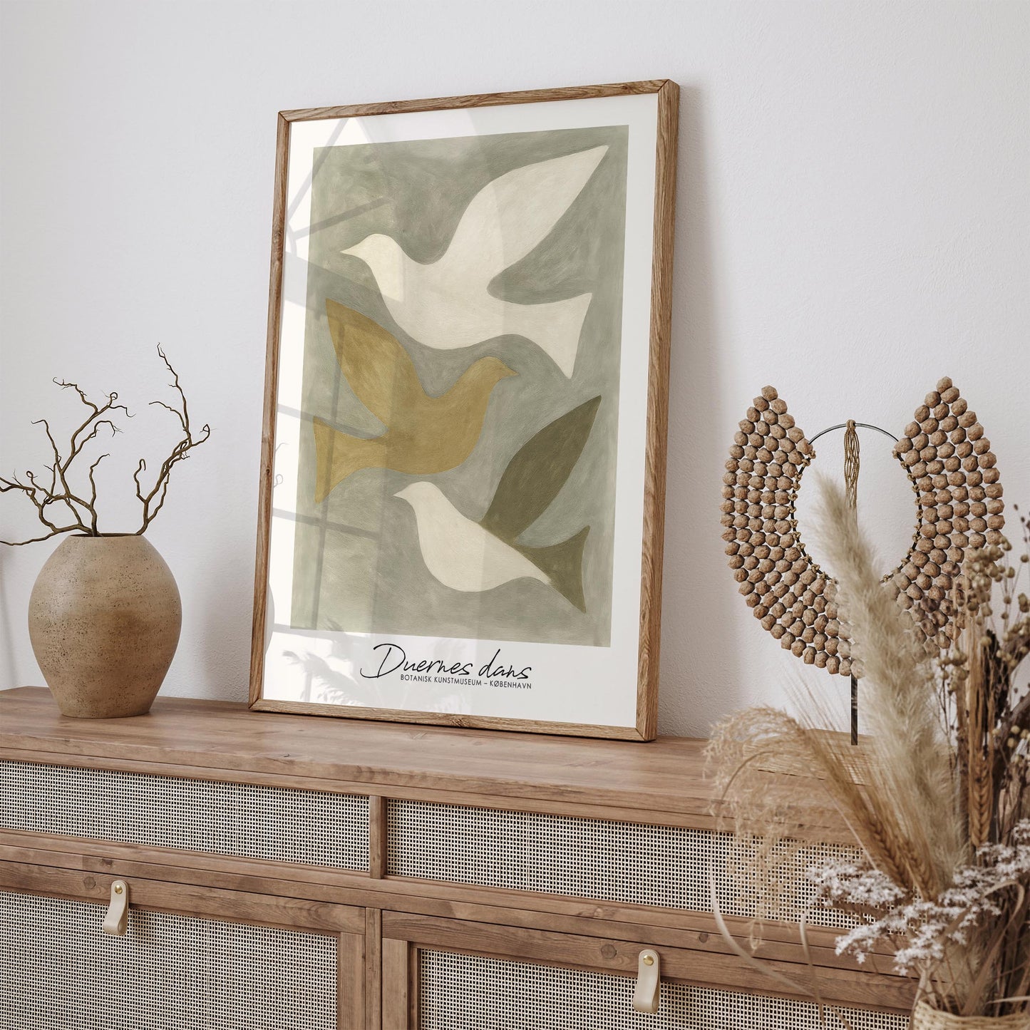 Dance of Doves Poster - Scandinavian Danish Art Print