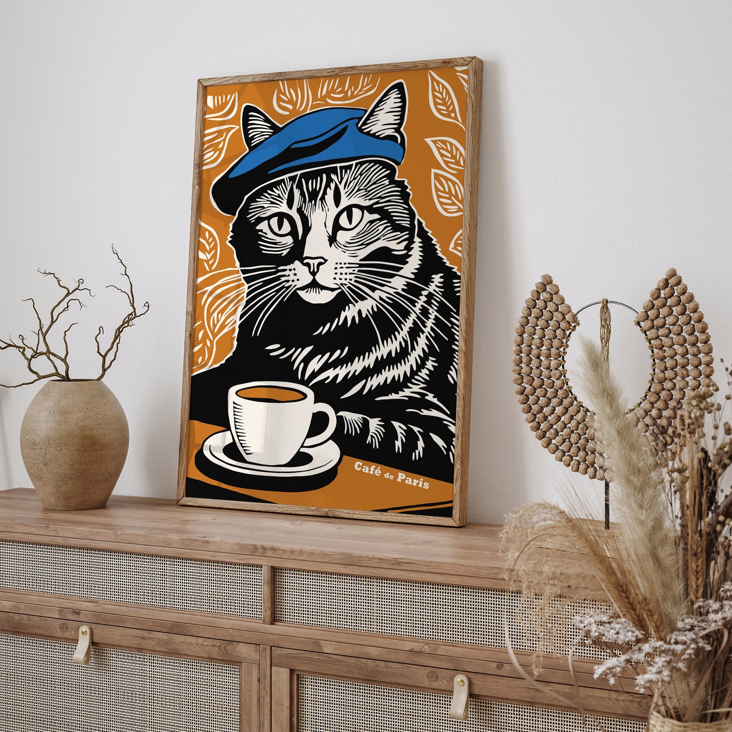 Cafe de Paris Cat Art Print