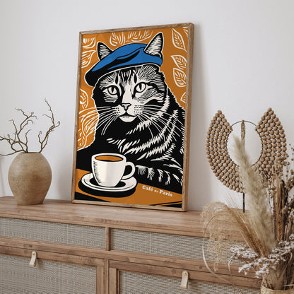 Cafe de Paris Cat Art Print