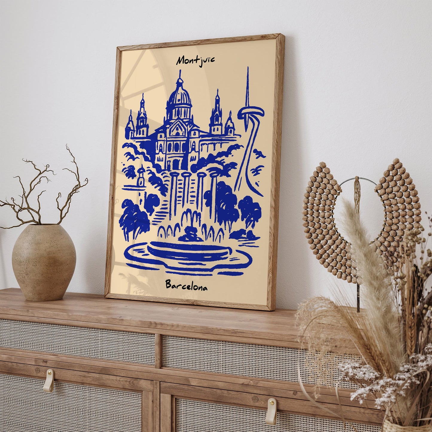 Montjuïc Barcelona Cityscape Poster