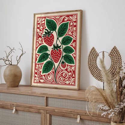 Strawberry Fruit Poster - Kitchen Wall Decor