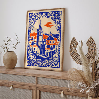 Valencia Travel Cityscape Poster