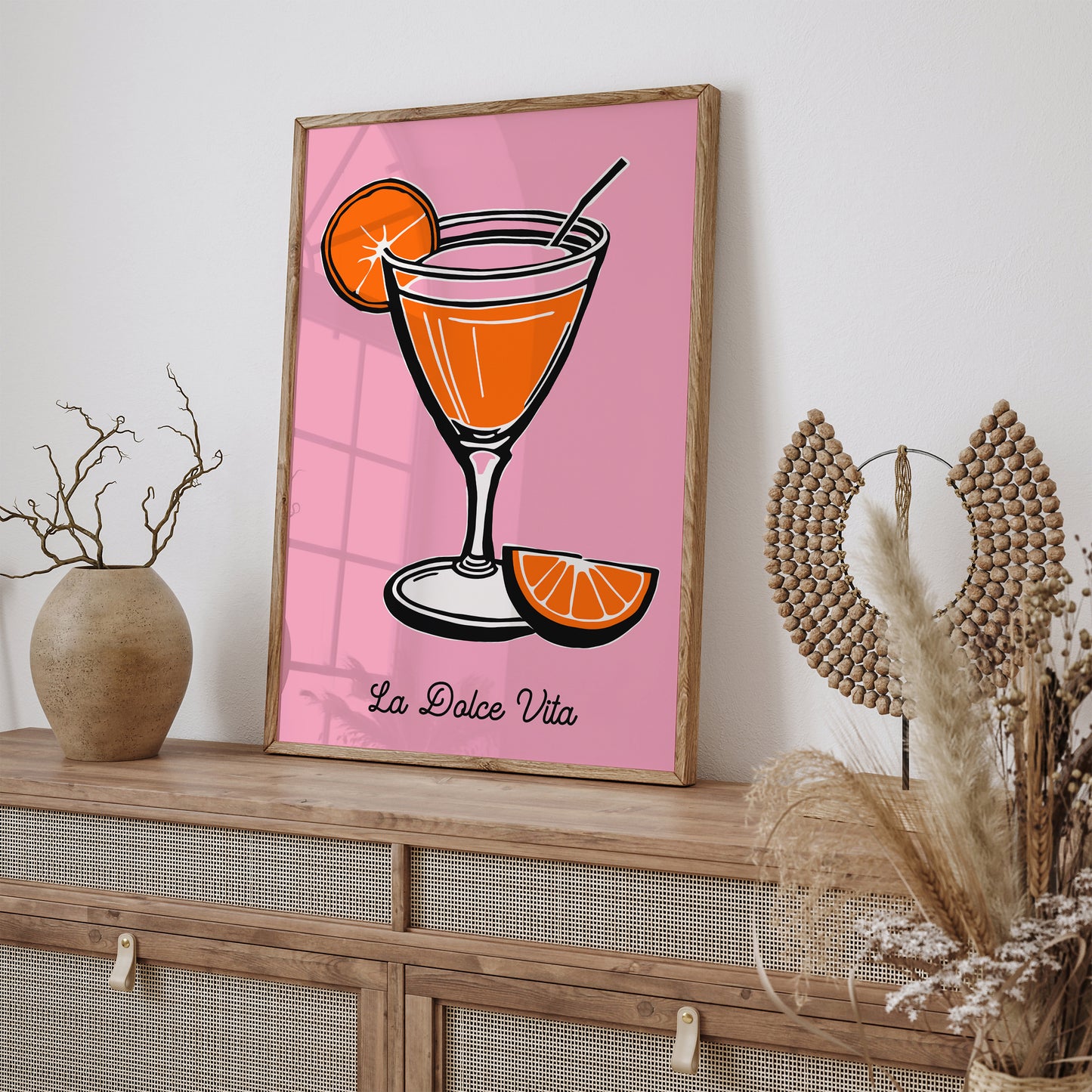 Pink Summer Poster La Dolce Vita Quote