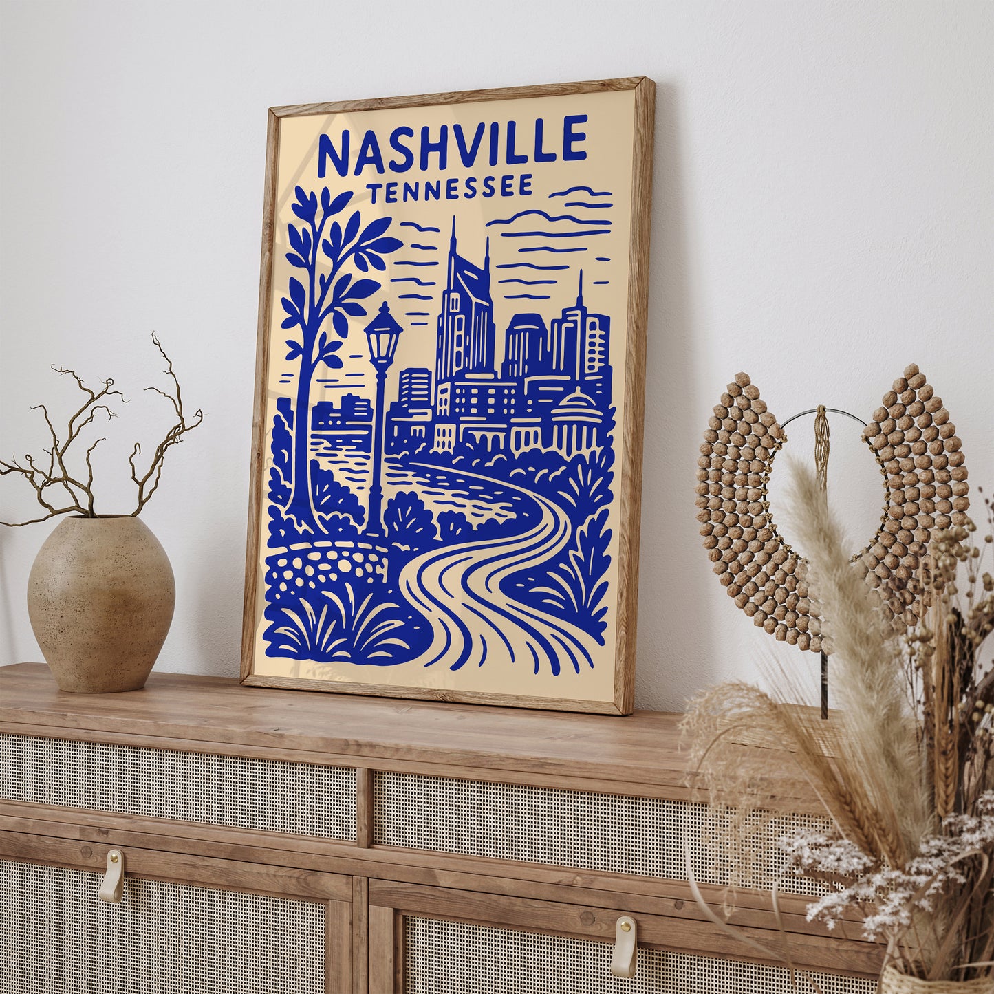 Nashville Tennessee Cityscape Travel Wall Art Print