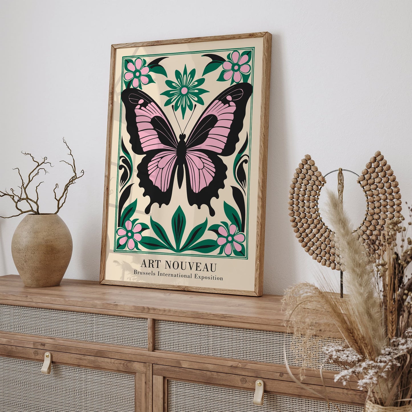 Art Nouveau Butterfly Vintage Art Print
