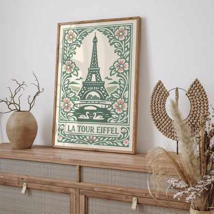 Eiffel Tower Paris Poster – Vintage Travel Wall Art