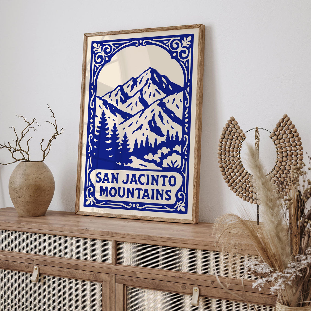 San Jacinto Mountains Blue Travel Poster